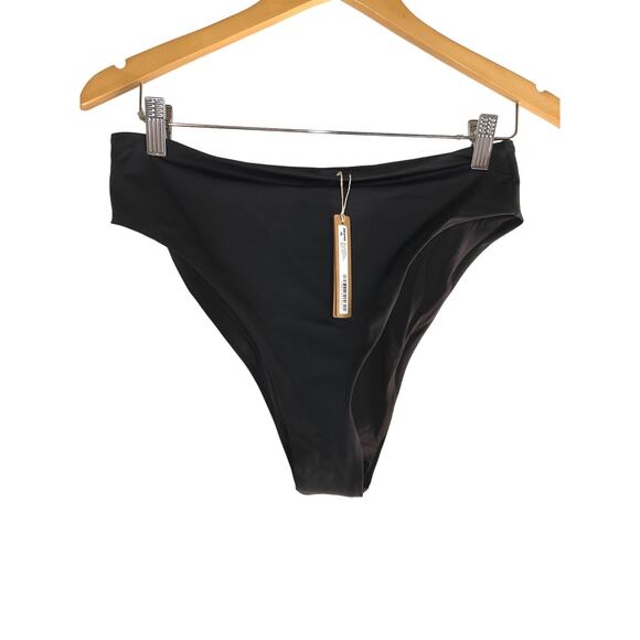 SKIMS Signature Swim Mid Waist Bottom Bikini in Onyx Black NWT Large - Picture 3 of 8